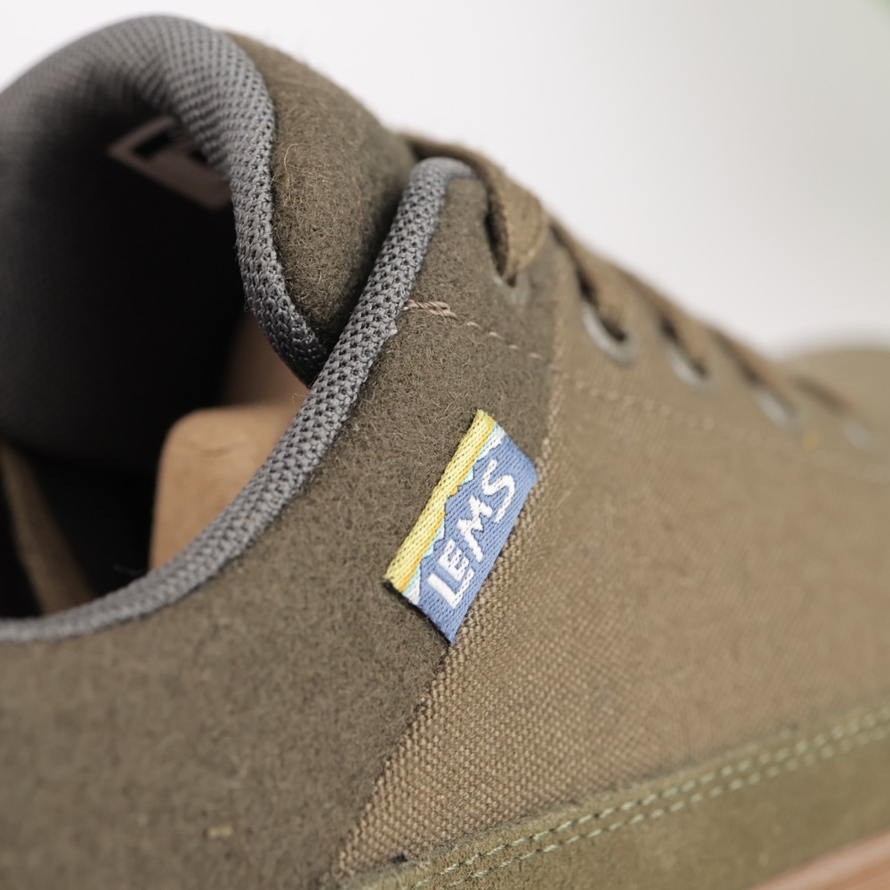 Lems Mens Chillum Barefoot Shoes Size 11 Olive Canvas Minimalist Sneaker Lace Up - Picture 10 of 17